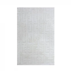 Nova Home Framework Cotton Bath Rug - 60x100 Cm - Ecru