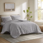 Nova Home Nita 3D Winter Jacquard Sherpa Comforter Set - King/Super King - Grey - Nova Home