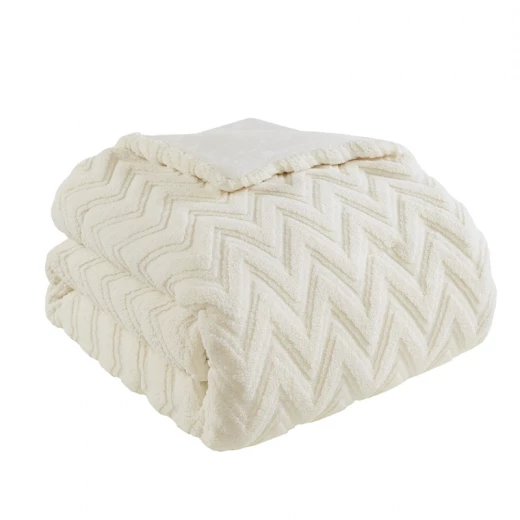 Nova Home Nita 3D Winter Jacquard Sherpa Comforter Set - King/Super King - Ivory - Nova Home - Image 4