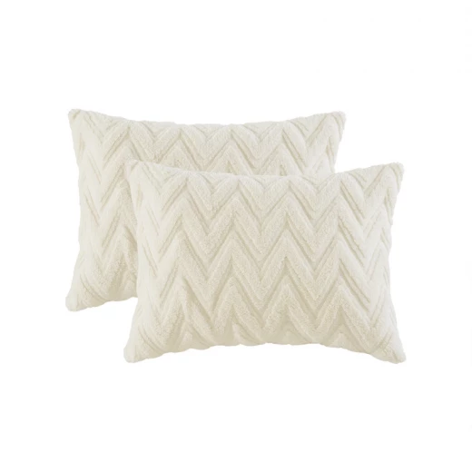 Nova Home Nita 3D Winter Jacquard Sherpa Comforter Set - King/Super King - Ivory - Nova Home - Image 5