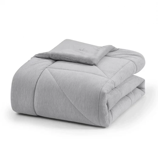 Nova Home Snug Winter Velvet Comforter Set with High Pile Backing - King/Super King - Silver - Nova Home - Image 2
