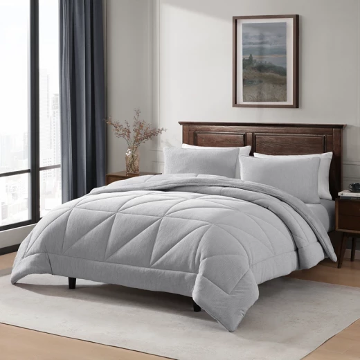 Nova Home Snug Winter Velvet Comforter Set with High Pile Backing - King/Super King - Silver - Nova Home - Image 4