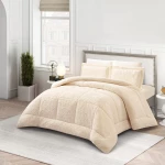 Nova Home Floriva Winter Jacquard Flannel Floral Comforter Set - Single/Twin - Off White - Nova Home