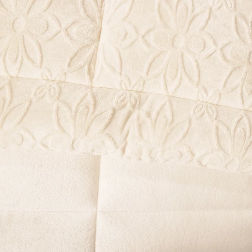 Nova Home Floriva Winter Jacquard Flannel Floral Comforter Set - Single/Twin - Off White - Nova Home - Image 3