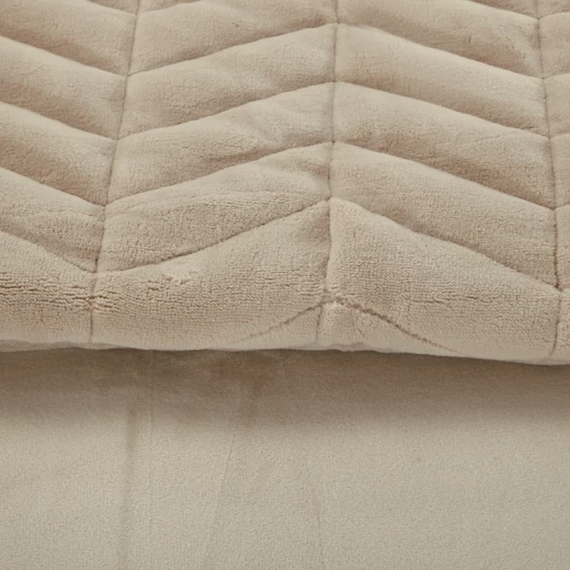 Nova Home Cocora Winter Embroidered UltraSoft CocoFlannel Comforter Set - King/Super King - Beige - Nova Home - Image 5
