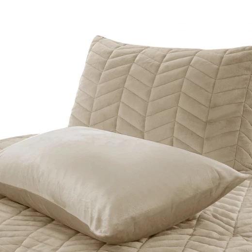 Nova Home Cocora Winter Embroidered UltraSoft CocoFlannel Comforter Set - King/Super King - Beige - Nova Home - Image 6