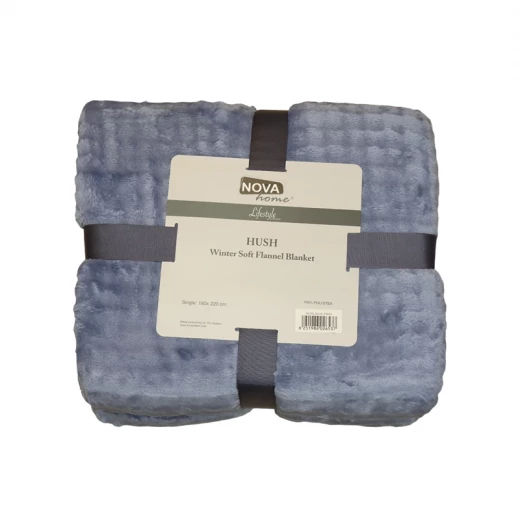 Nova Home Hush Winter Soft Bubble Flannel Blanket - Double - Blue Nova Home Hush Winter Soft Bubble Flannel Blanket - Double - Blue