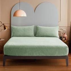 Nova Home WarmFit Winter Microfleece Fitted Sheet Set - Queen - 3 Pcs - Green