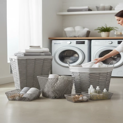 Weva Kora Paper Woven Laundry Basket – Grey - Weva - Image 5