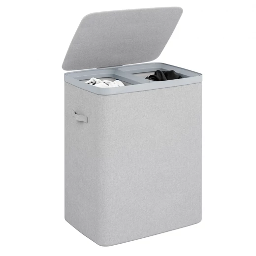 Weva Clary Laundry Basket with Lid – 60L – Light Grey - Weva - Image 8