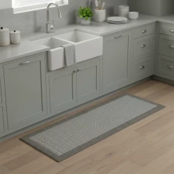 Nova Home "Super Chef Graphite" Kitchen Mat – 60x180 cm – Light Grey