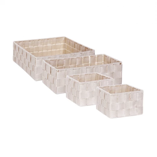 Weva PP Square Basket Set – 4 PCs - Beige - Weva - Image 3