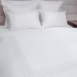 نوفا هوم Cotton Prime طقم وجه لحاف - قطن 100% ، 400 خيط لكل انش مربع - مجوز & مجوز كبير - 7 قطع - أبيض - نوفا هوم