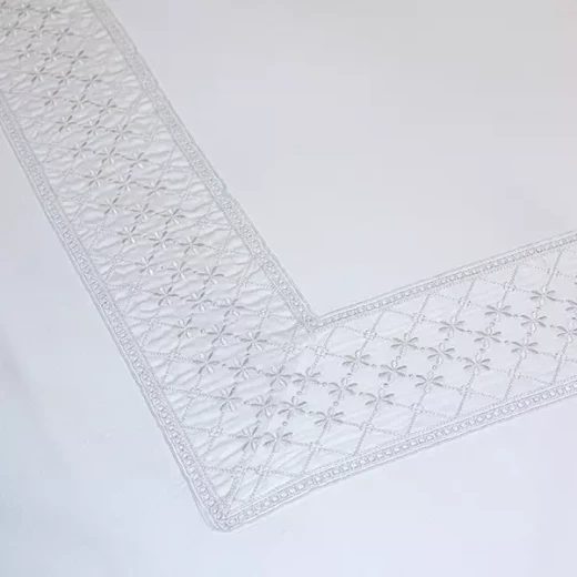 نوفا هوم Cotton Prime طقم وجه لحاف - قطن 100% ، 400 خيط لكل انش مربع - مجوز & مجوز كبير - 7 قطع - أبيض - نوفا هوم - Image 4