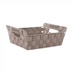 Weva PP Large Storage Basket – Taupe Color, Durable Plastic Design, Multi-Purpose Organizer for Home and Office, Dimensions 32×25×9 cm