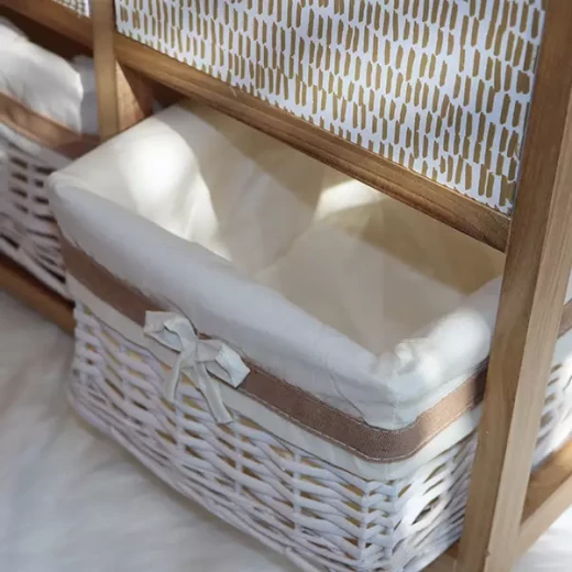 Weva "Keenan" Wood Storage Cabinet With 2 Drawers & 2 Baskets - Beige - Weva - Image 4