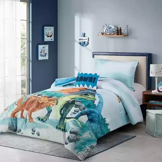 Nova Home Tucker Dinosaur Kid's Comforter Set - 5 Pcs - Single & Twin - Blue - Nova Home - Image 8