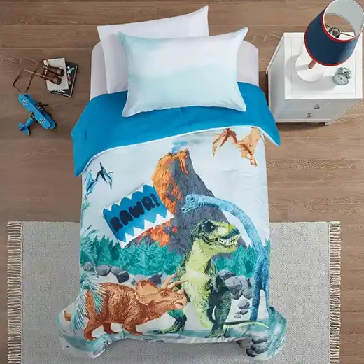 Nova Home Tucker Dinosaur Kid's Comforter Set - 5 Pcs - Single & Twin - Blue - Nova Home - Image 6