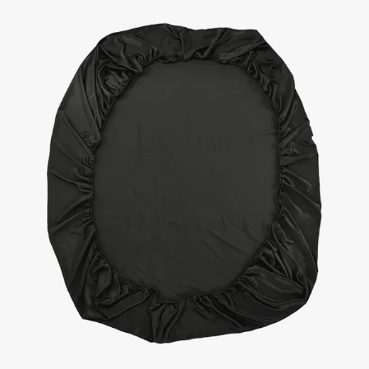 ليلي سيلك Plain طقم شرشف مطاط - 100% حرير - مجوز & مجوز كبير  - 3 قطع - أسود - ليلي سيلك - Image 5