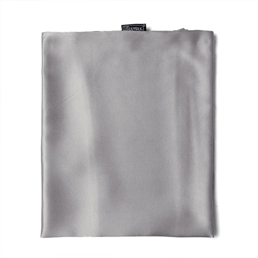 ليلي سيلك Plain طقم شرشف مطاط - 100% حرير - مجوز & مجوز كبير  - 3 قطع - فضي - ليلي سيلك - Image 13