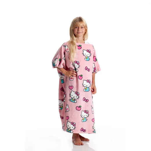 Kanguru Momonga Hello Kitty Kids' Wearable Blanket - 80x90 Cm - Pink - KANGURU - Image 3