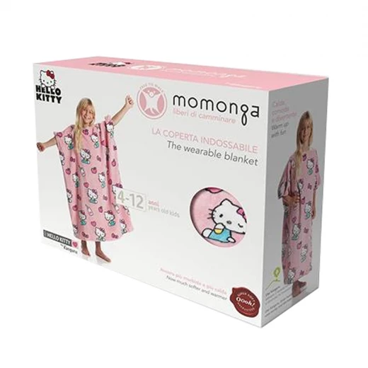 Kanguru Momonga Hello Kitty Kids' Wearable Blanket - 80x90 Cm - Pink - KANGURU - Image 7