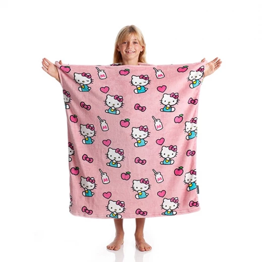 Kanguru Momonga Hello Kitty Kids' Wearable Blanket - 80x90 Cm - Pink - KANGURU - Image 8