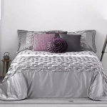 مينترول Nest طقم لحاف شتوي مخملي بخلفية فروة ملونة - 3 قطع - مجوز & مجوز كبير - رمادي (047 - 12) - مانتيرول