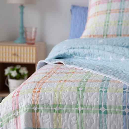 Manterol & Bouti Colors& Reversible Summer Bedspread Set  - King & Super King - 3 Pcs - Multicolor (400 15) - MANTEROL - Image 3