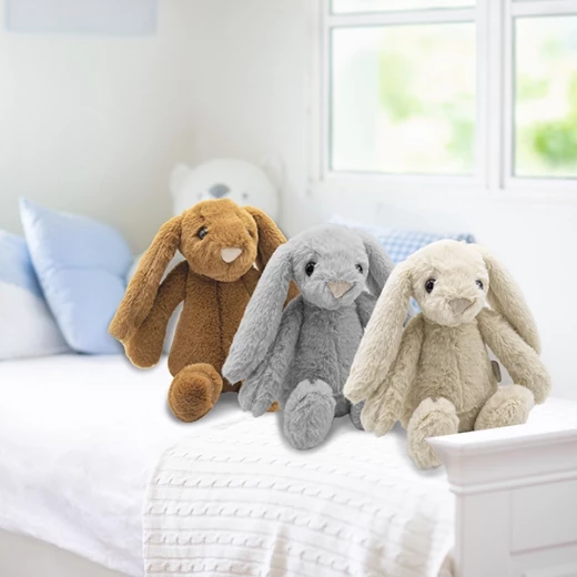 BabyJem Rabbit Sleeping Mate for Newborns – Soft Grey Plush Toy, 30 cm – Baby Comfort Cuddly Toy 0M+ - BabyJem - Image 2