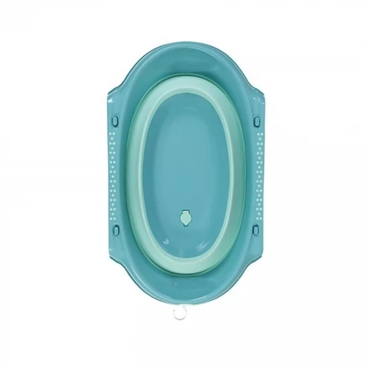 BabyJem Foldable Baby Bath Tub – Turquoise Plastic Bathtub with Non-Slip Base, Hanging Loop & Folding Legs – Space-Saving, Travel-Friendly - BabyJem - Image 6