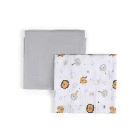 Funna Circus Blanket Set - 2 Pcs - 100% Cotton - Grey - Funna Baby