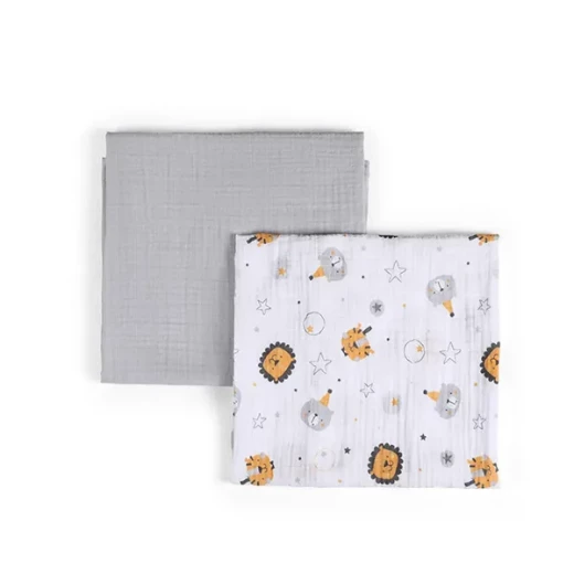 Funna Circus Blanket Set - 2 Pcs - 100% Cotton - Grey Funna Circus Blanket Set - 2 Pcs - 100% Cotton - Grey