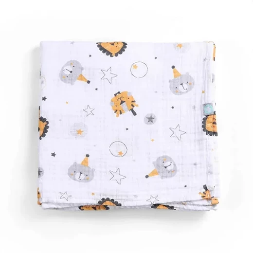 Funna Circus Blanket Set - 2 Pcs - 100% Cotton - Grey - Funna Baby - Image 2