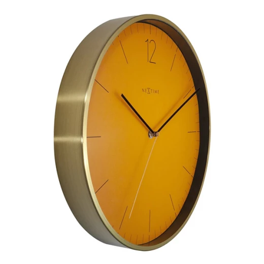 Nextime Essential Gold Glass & Metal Wall Clock - 34 Cm - Fruity Manderin - Nextime - Image 3