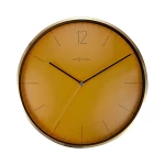 Nextime Essential Gold Glass & Metal Wall Clock - 34 Cm - Fruity Manderin - Nextime