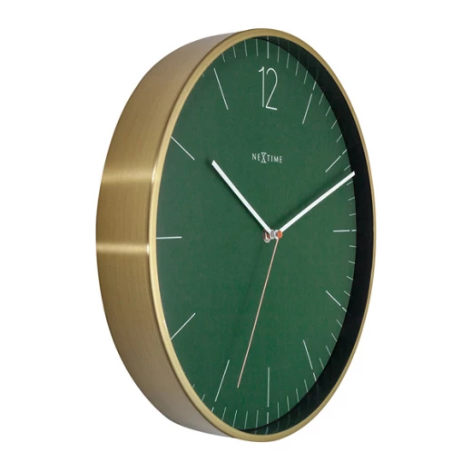نكستايم Essential Gold ساعة حائط زجاج & معدن - 34 سم - أخضر - نكستايم - Image 3