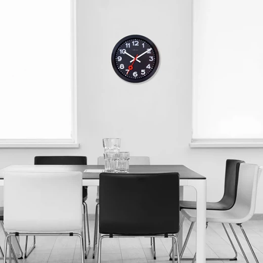Nextime "Station All Black" Anodized Aluminium Wall Clock - 35 Cm - Black - Nextime - Image 4