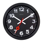 Nextime "Station All Black" Anodized Aluminium Wall Clock - 35 Cm - Black - Nextime