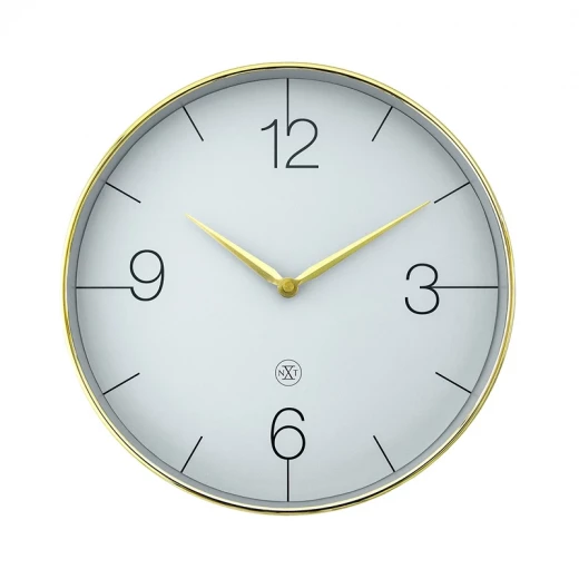 NeXtime Finesse Silent Wall Clock – Large, Gold Frame NeXtime Finesse Silent Wall Clock – Large, Gold Frame