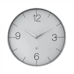 NeXtime Finesse Silent Wall Clock – Large, Chrome Frame