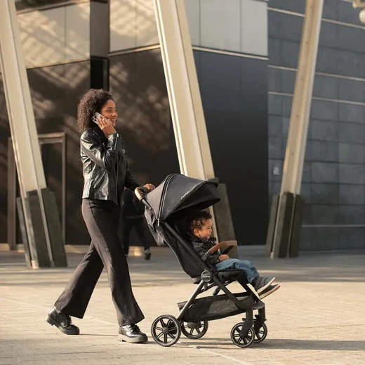 Nuna Trvl LX Stroller (Caviar) – Compact Lightweight Stroller with One-Handed Steering, UPF 50+ Canopy & Carry Bag | Birth to 22.68 kg - Nuna - Image 6
