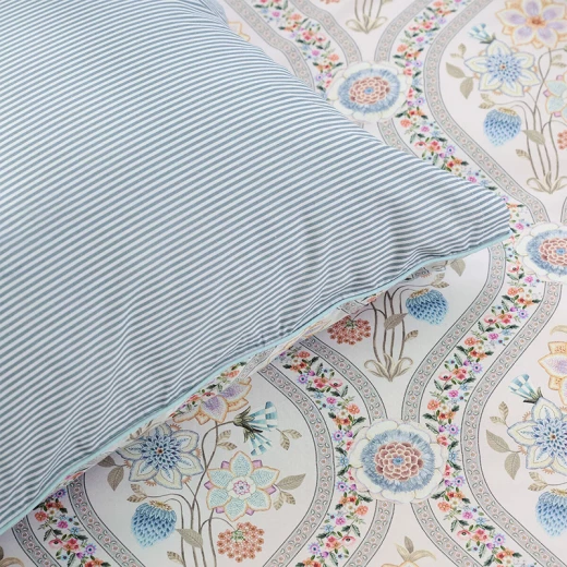 بيدنج هاوس Ornamento Ramo طقم وجه لحاف -  قطن 100% - 200 خيط لكل انش مربع - مجوز & مجوز كبير - 3 قطع - أبيض - بيدنج هاوس - Image 7