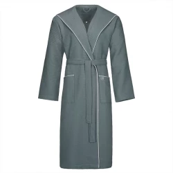 Bugatti Tizian Men's Bathrobe - 100% Cotton - XXL - Grey Flannel