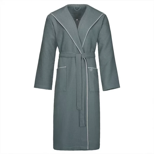 Bugatti Tizian Men's Bathrobe - 100% Cotton - XXL - Grey Flannel Bugatti Tizian Men's Bathrobe - 100% Cotton - XXL - Grey Flannel