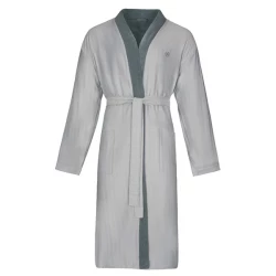 Bugatti Alessandro Men's Bathrobe - 100% Cotton - L - Grey Flannel