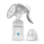 aBaby Manual Breast Pump Ergonomic Design with Soft Silicone Flange, BPA-Free, Includes Hygienic Bottle for Milk Storage - aBaby