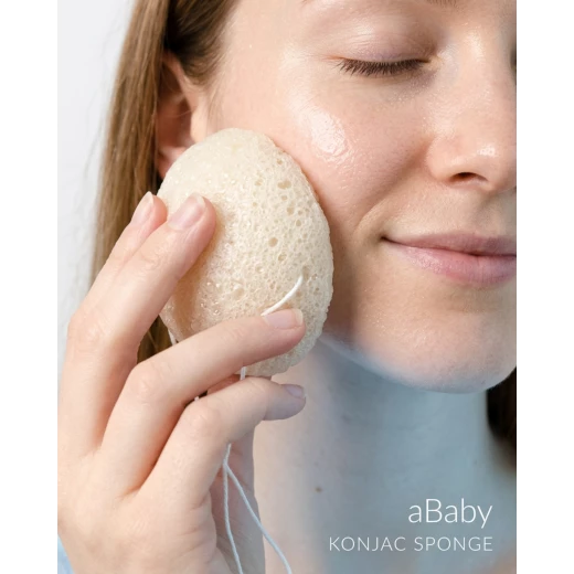 aBaby Natural Konjac Sponge 100% Plant-Based – Antibacterial Cleansing Sponge for Newborn & Sensitive Skin – Gentle Exfoliation & Hydration – 1 Piece - aBaby - Image 3