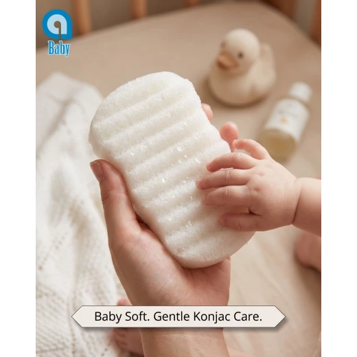 aBaby Natural Konjac Baby Sponge 100% Plant-Based – Gentle Cleansing Sponge for Newborn & Sensitive Skin – Deep Clean & Natural Hydration – 1 Piece - aBaby - Image 4