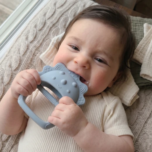 aBaby Silicone Dino Hand Grip Teether Easy Hold Textured Teething Toy 4 Months Plus - aBaby - Image 3